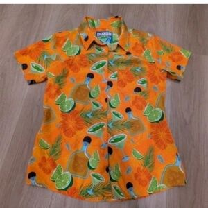 Dixxon Orange Tequila Anejo Button Up Size M